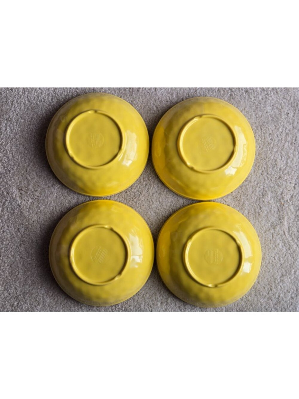 SET OF 4 "THE PRAIRIE" BY RACHEL ASHWELL FLORAL MELAMINE BOWLS YELLOW/CREAM 8in - Picture 3 of 6
